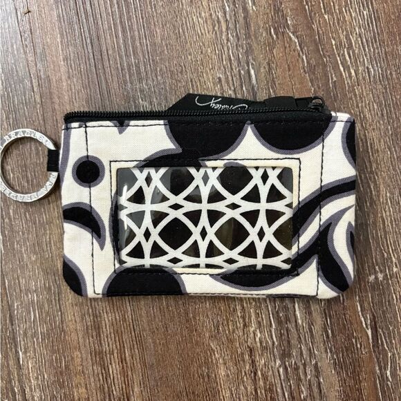 Vera Bradley Night & Day Floral Black & White Quilted Bag Purse with ID Holder - Picture 8 of 12